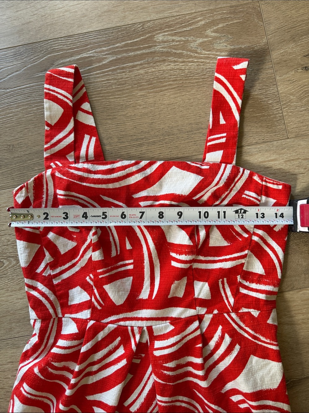 Banana Republic Red and White Printed Cotton Dress - Picture 6 of 7